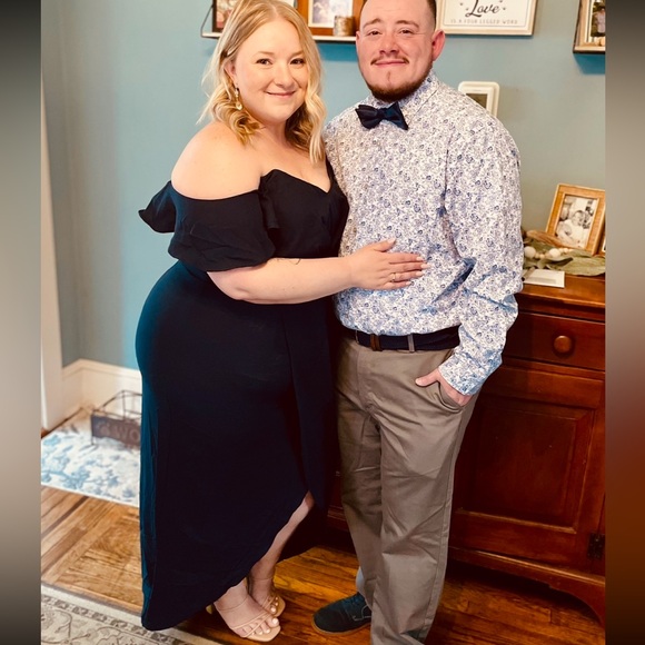 Elegant Navy Blue Women's formal wedding guest dress - Picture 2 of 14